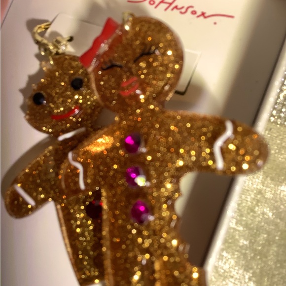 Adorable gingerbread Betsy johnson earrings new holiday - Picture 3 of 5
